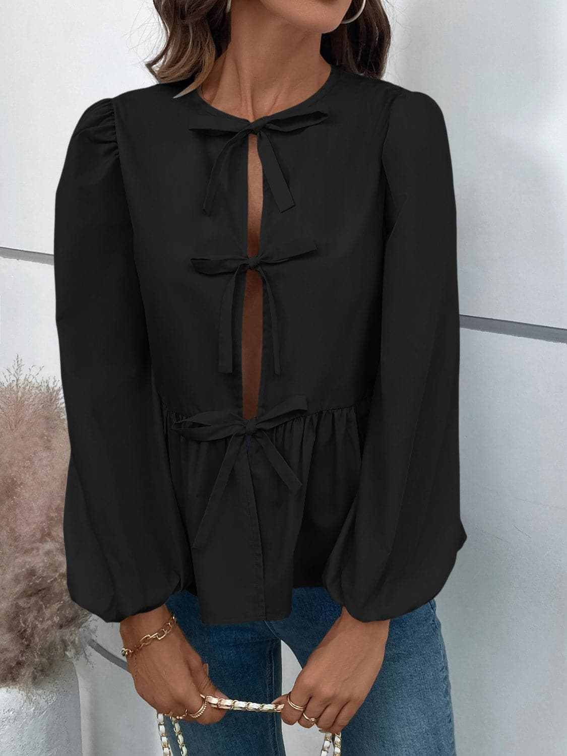 Women's Peplum Top Top - Long Sleeve Peplum - Chic & Flattering