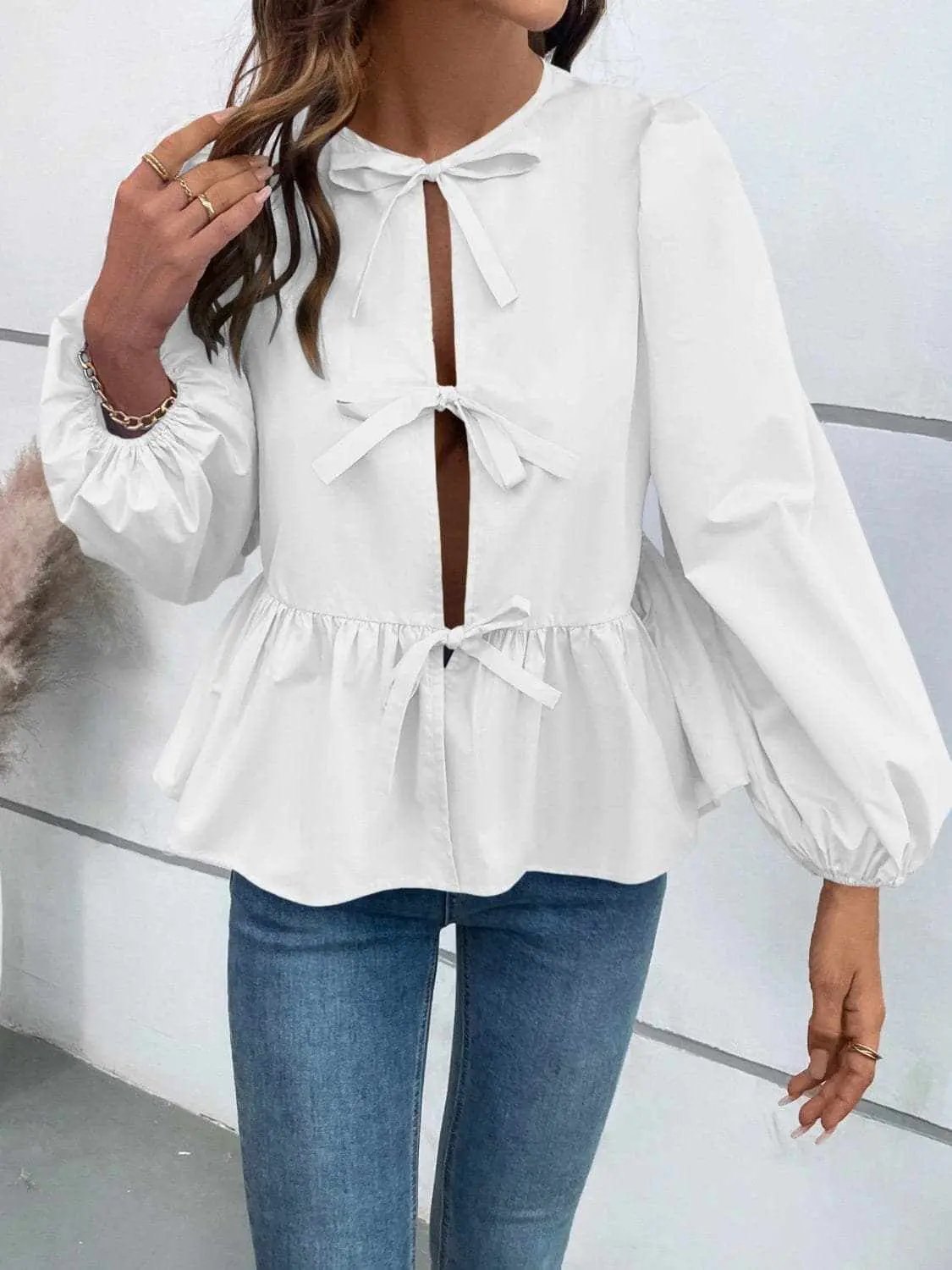 Women's Peplum Top Top - Long Sleeve Peplum - Chic & Flattering