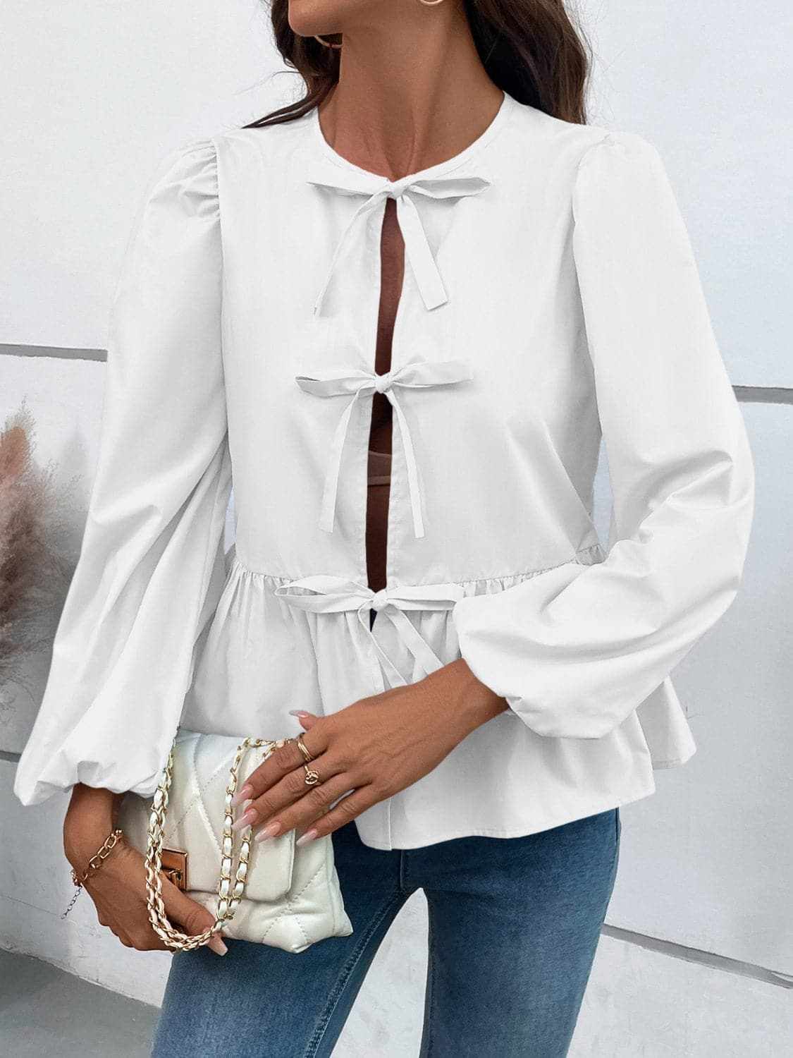 Women's Peplum Top Top - Long Sleeve Peplum - Chic & Flattering