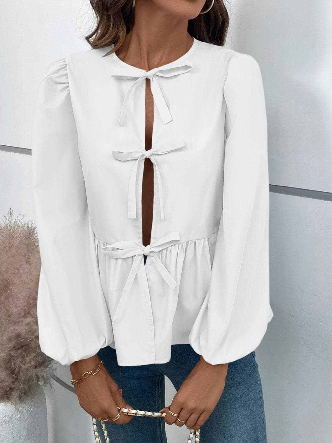 Women's Peplum Top Top - Long Sleeve Peplum - Chic & Flattering