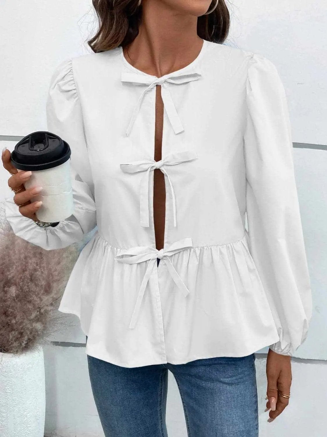 Women's Peplum Top Top - Long Sleeve Peplum - Chic & Flattering