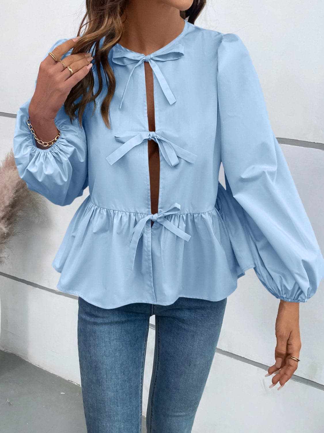 Women's Peplum Top Top - Long Sleeve Peplum - Chic & Flattering
