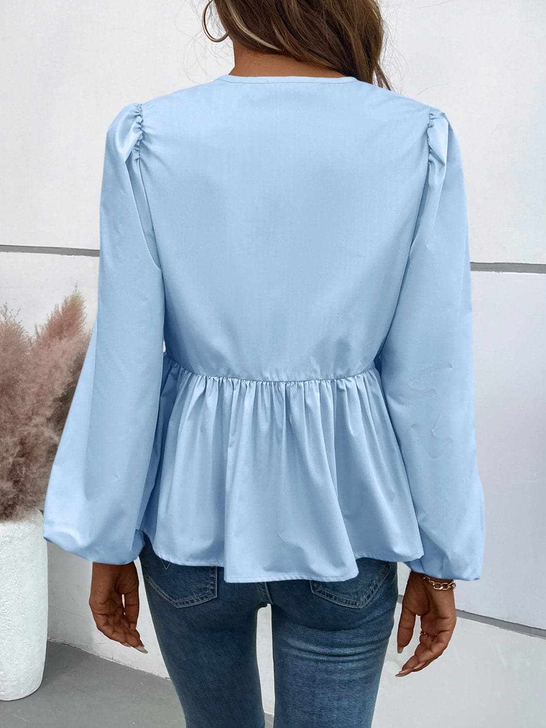 Women's Peplum Top Top - Long Sleeve Peplum - Chic & Flattering