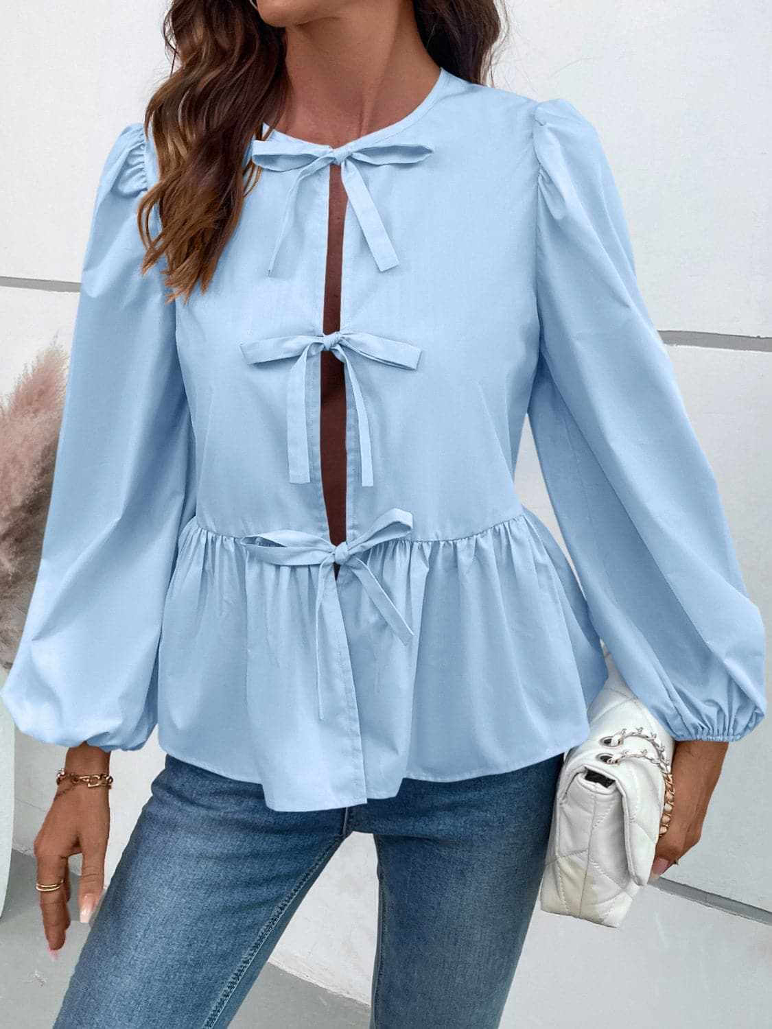 Women's Peplum Top Top - Long Sleeve Peplum - Chic & Flattering