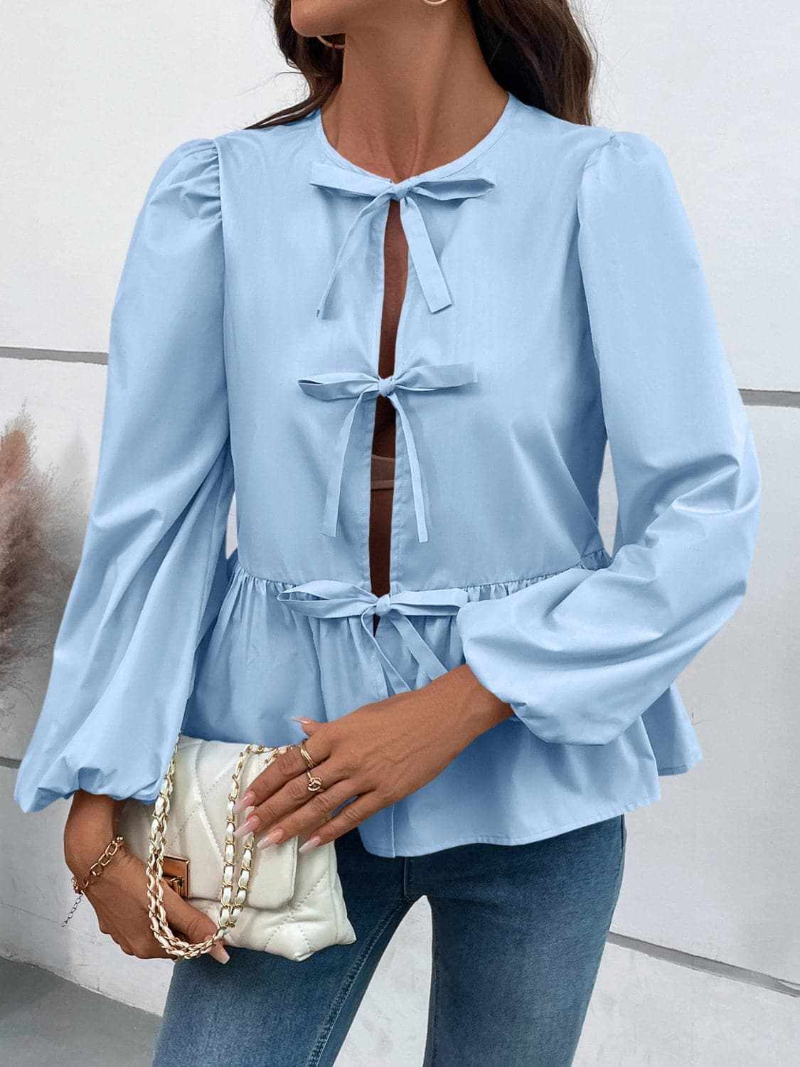 Women's Peplum Top Top - Long Sleeve Peplum - Chic & Flattering