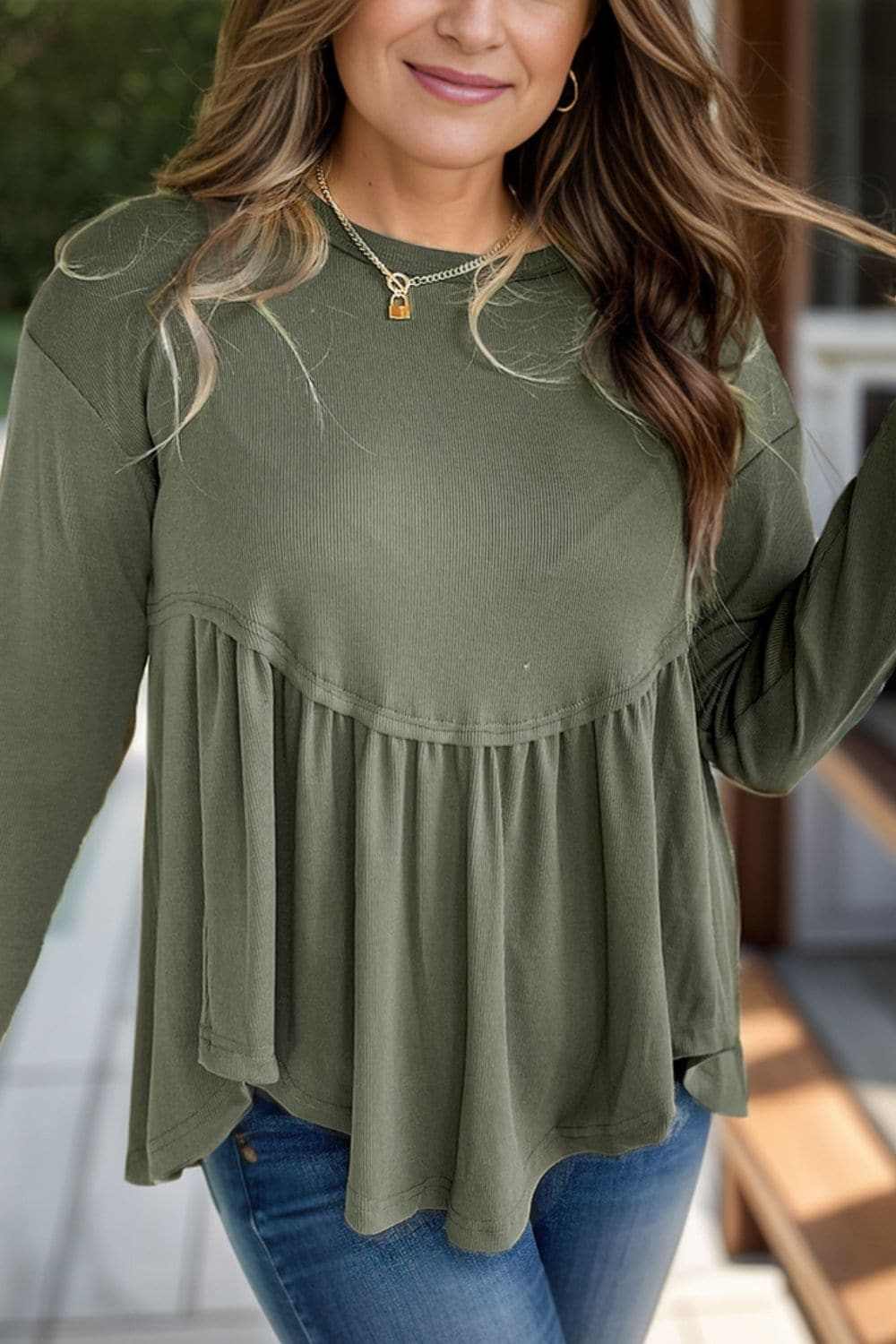 Shirts Trendsi Chic plus size long sleeve blouse
