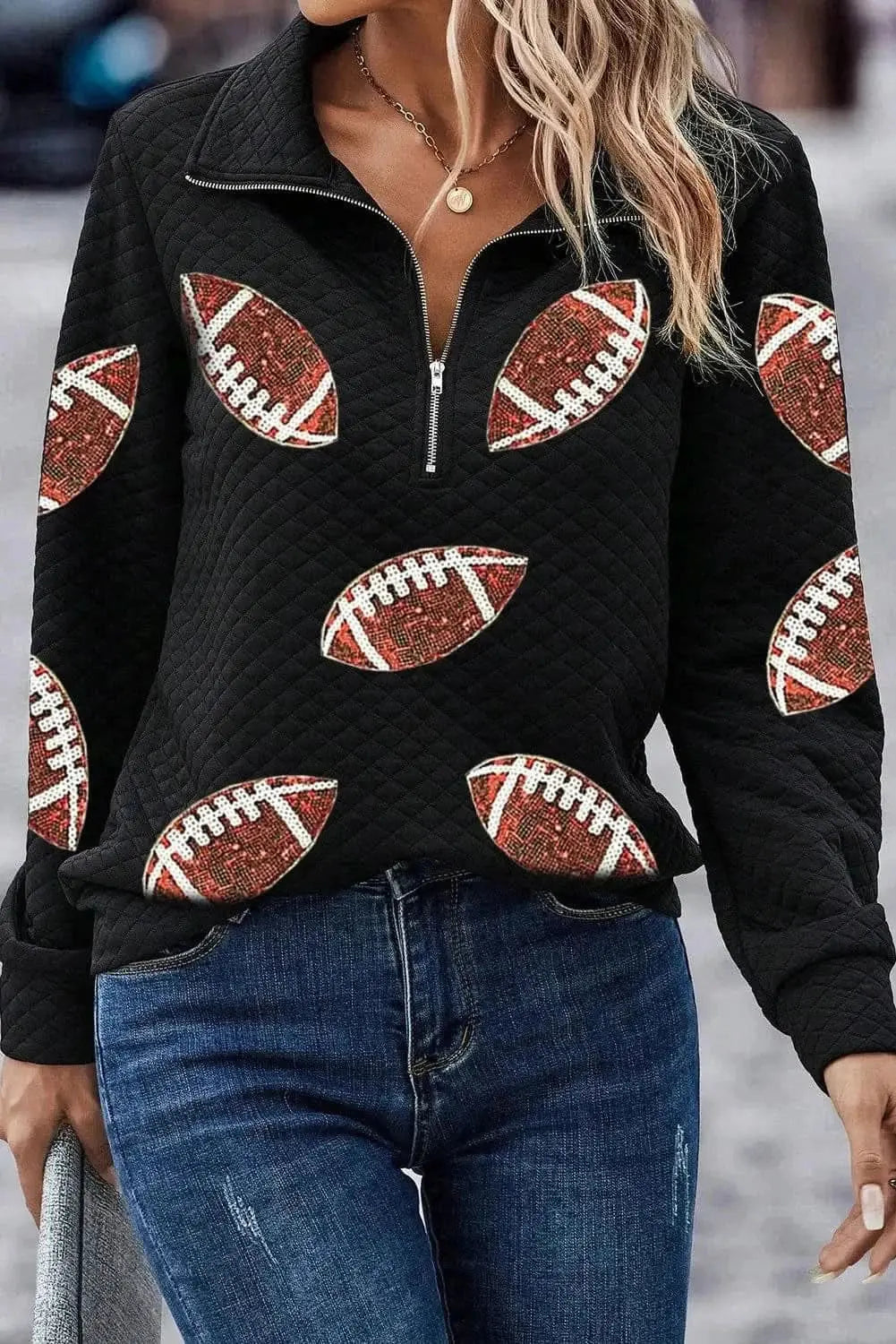 Sweatshirts & Hoodies Trendsi Sparkling sequin long sleeve top