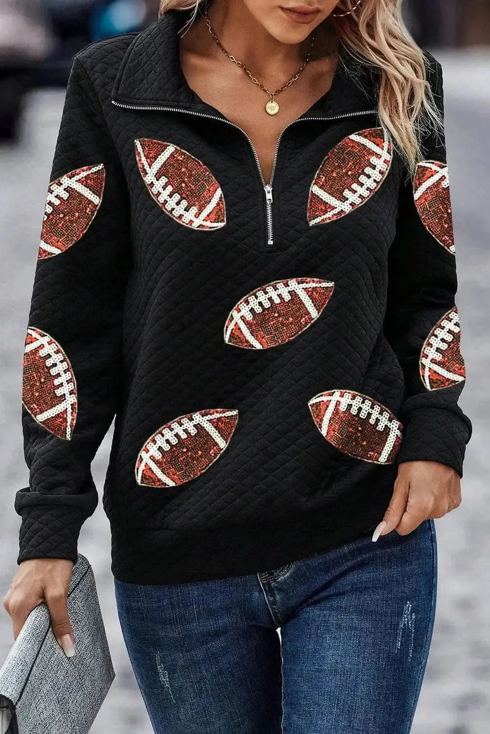 Sweatshirts & Hoodies Trendsi Sparkling sequin long sleeve top