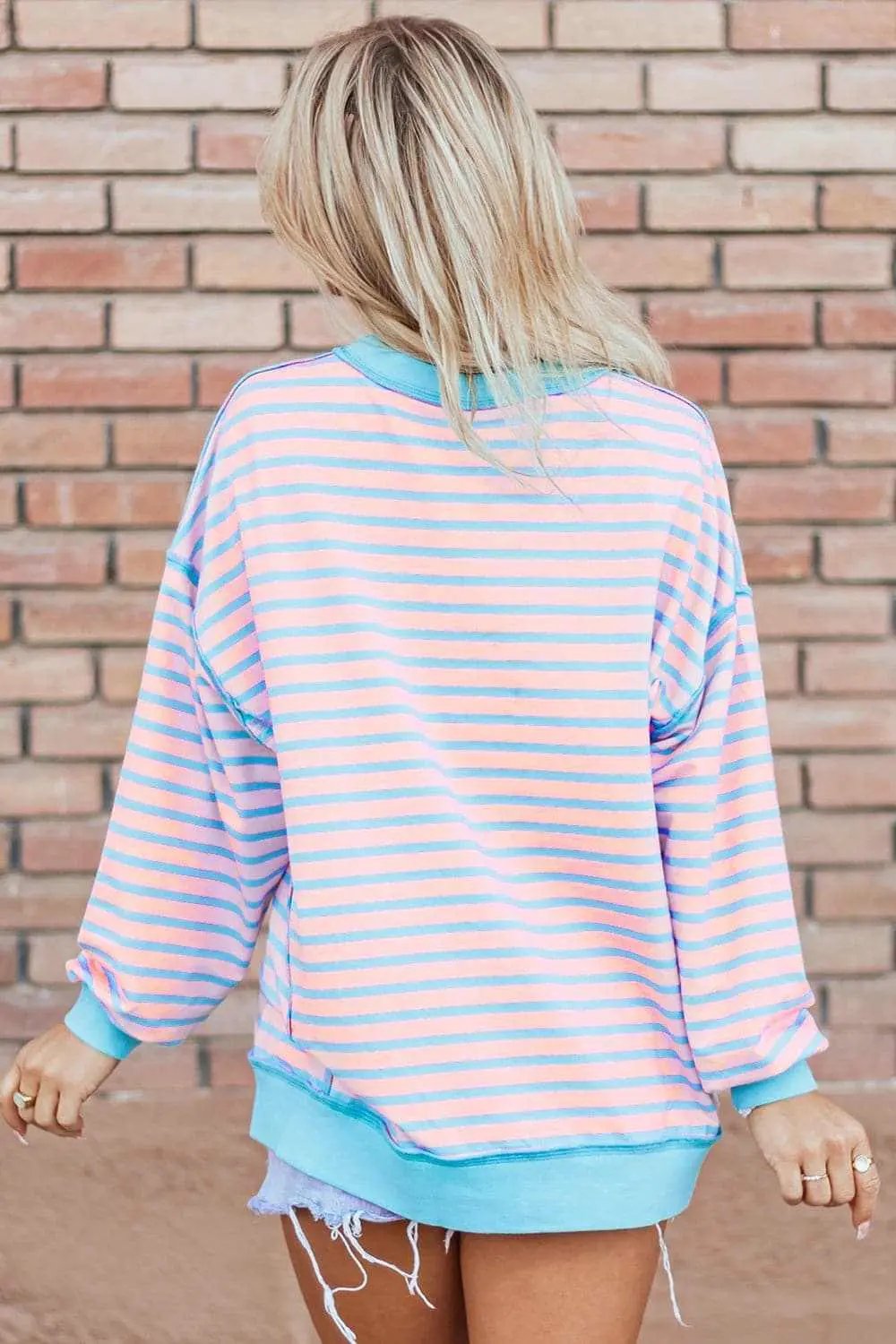 Sweaters Trendsi Chic striped high-low pullover