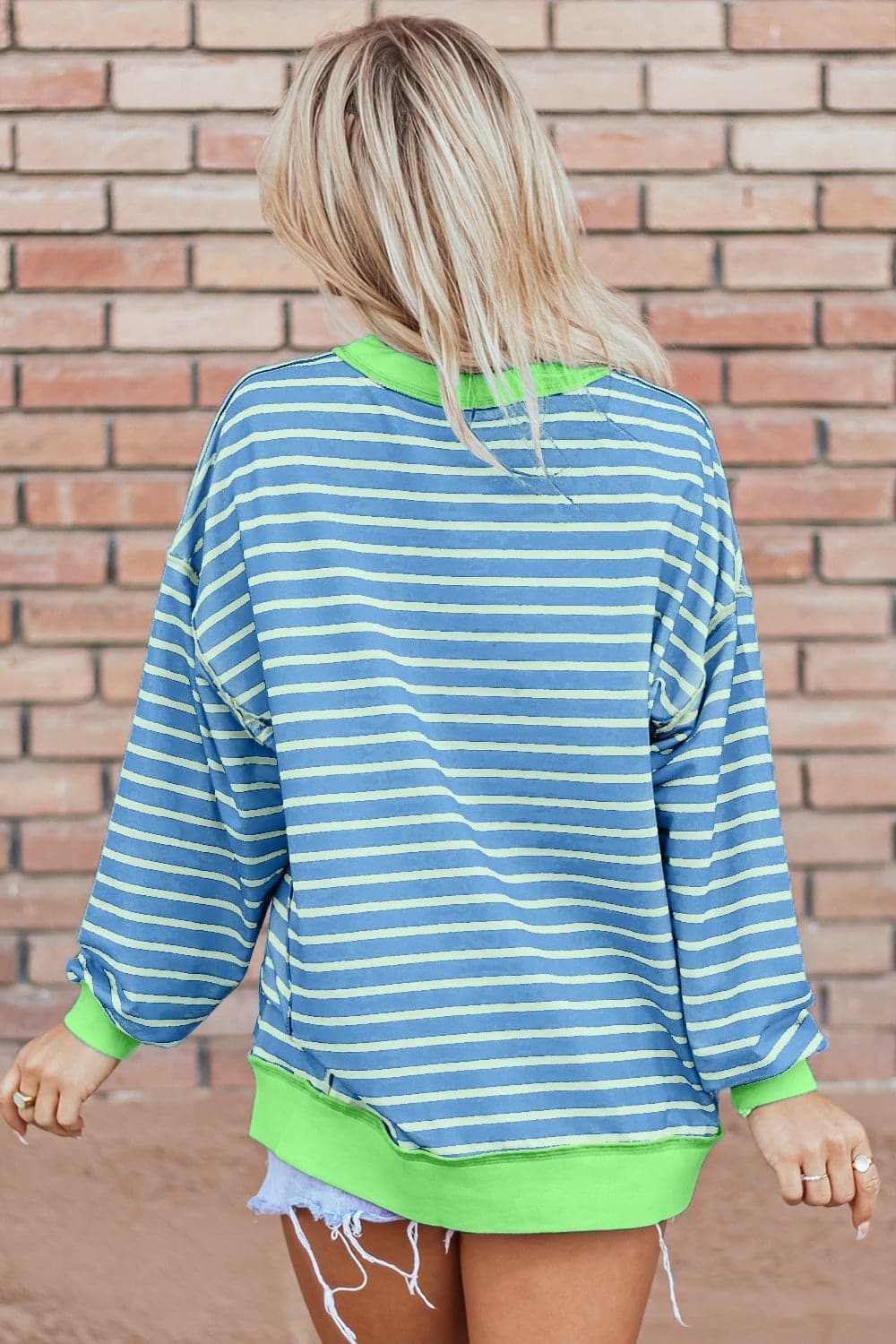 Sweaters Trendsi Chic striped high-low pullover