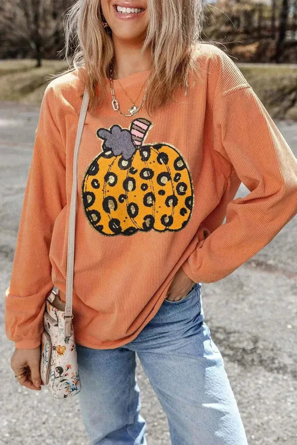 Trendsi Pumpkin Spice Sweatshirt Long Sleeve — Cozy Autumn Top