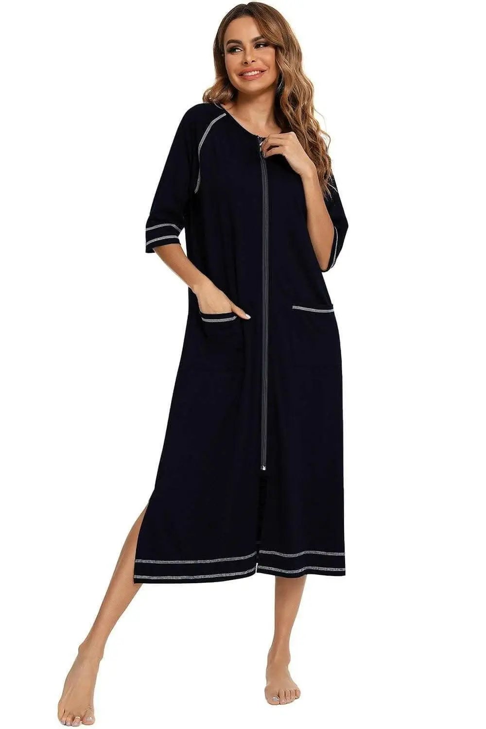 Night Dress With Pockets | Trendsi Comfortable Sleepwear