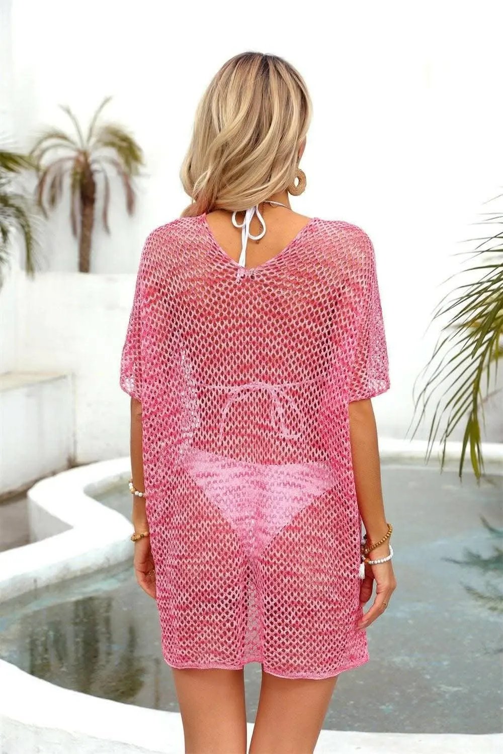 Trendsi Beach Cover-Up Sheer V-Neck Elegant Design