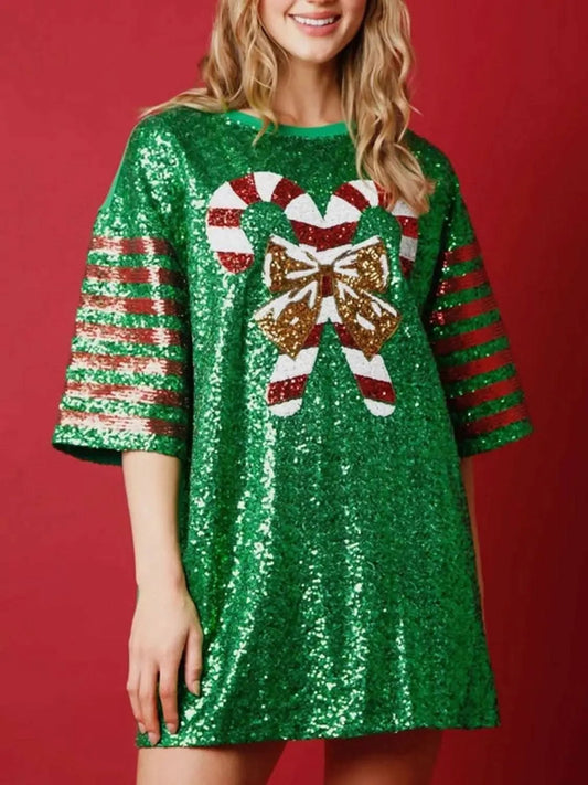 T-Shirts Trendsi Sequin half sleeve tee - stylish & durable