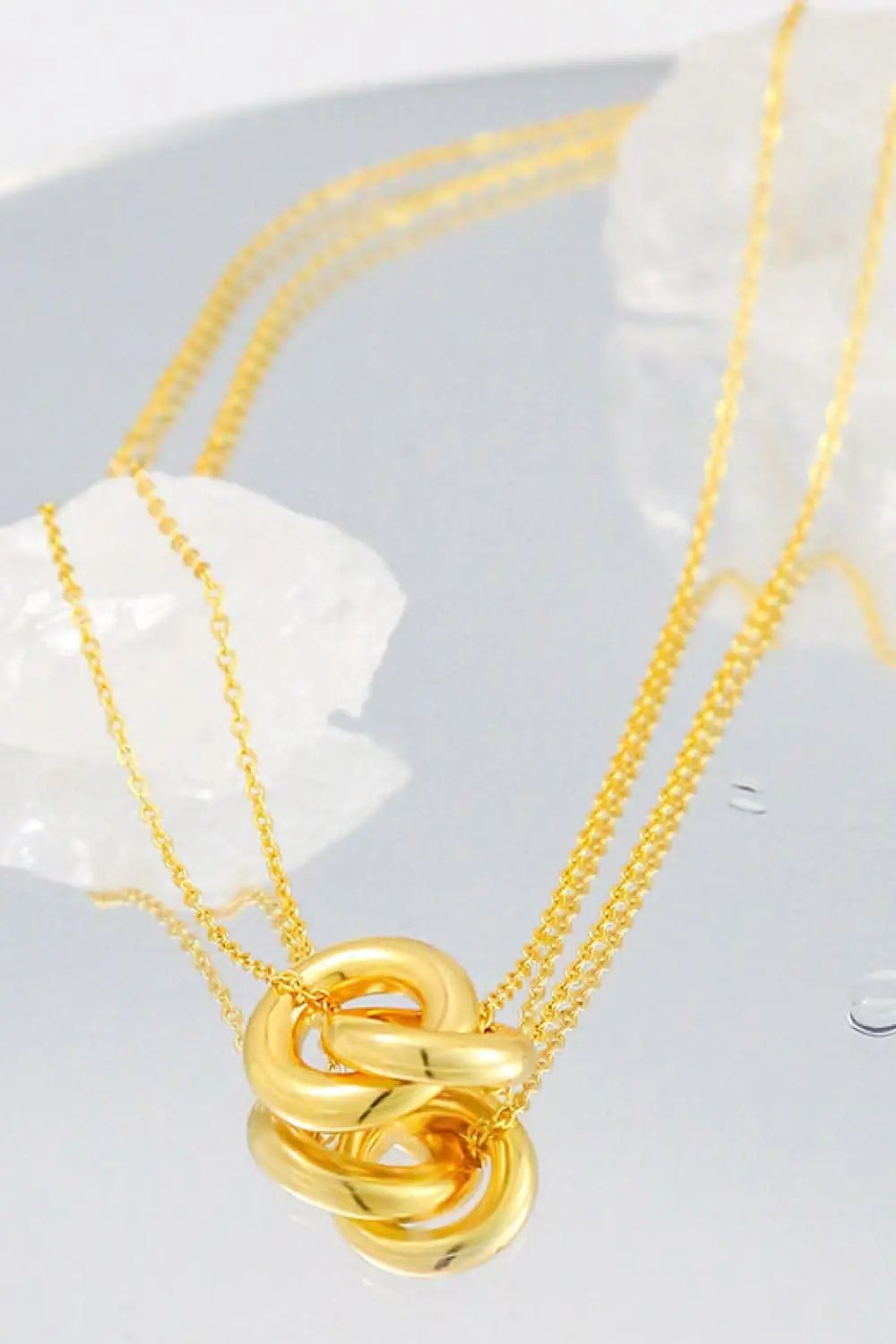 Accessories Trendsi Linked Ring Pendant Women's Everyday Necklace Chic Minimalist Jewelry