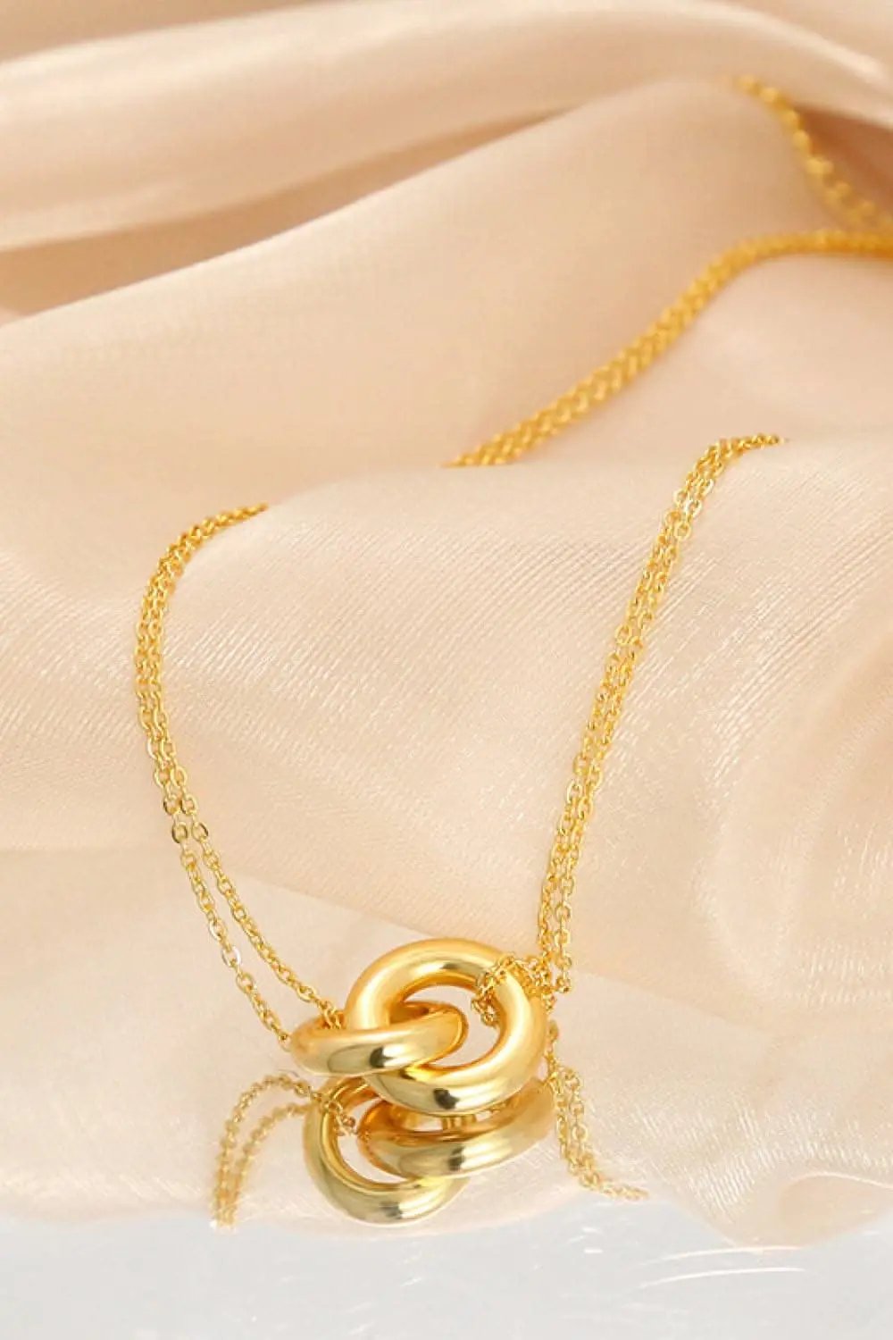 Accessories Trendsi Linked Ring Pendant Women's Everyday Necklace Chic Minimalist Jewelry