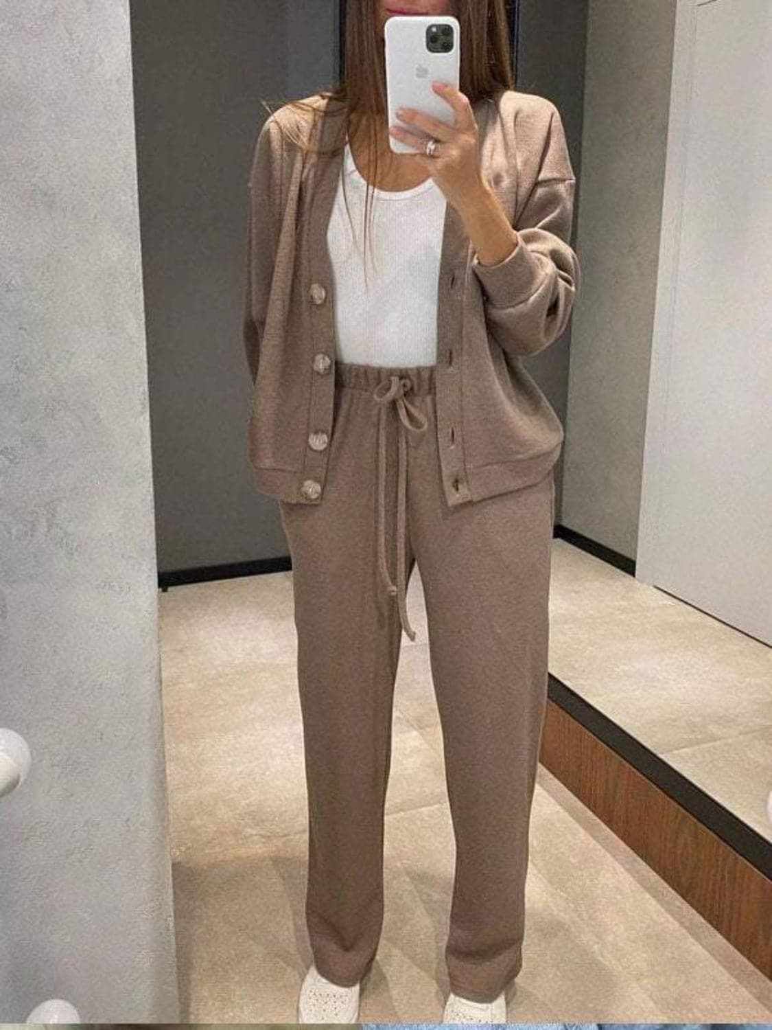 Trendsi Chic button-up shirt & pants set