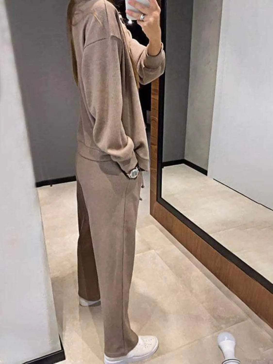Trendsi Chic button-up shirt & pants set
