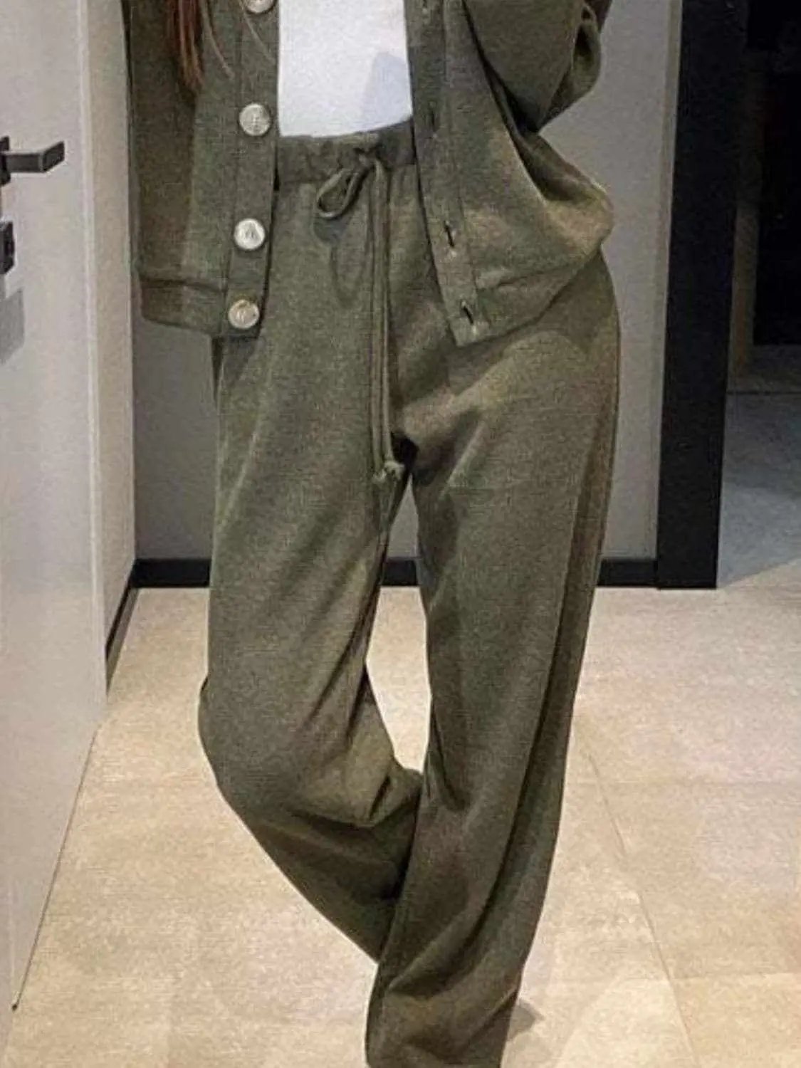 Trendsi Chic button-up shirt & pants set