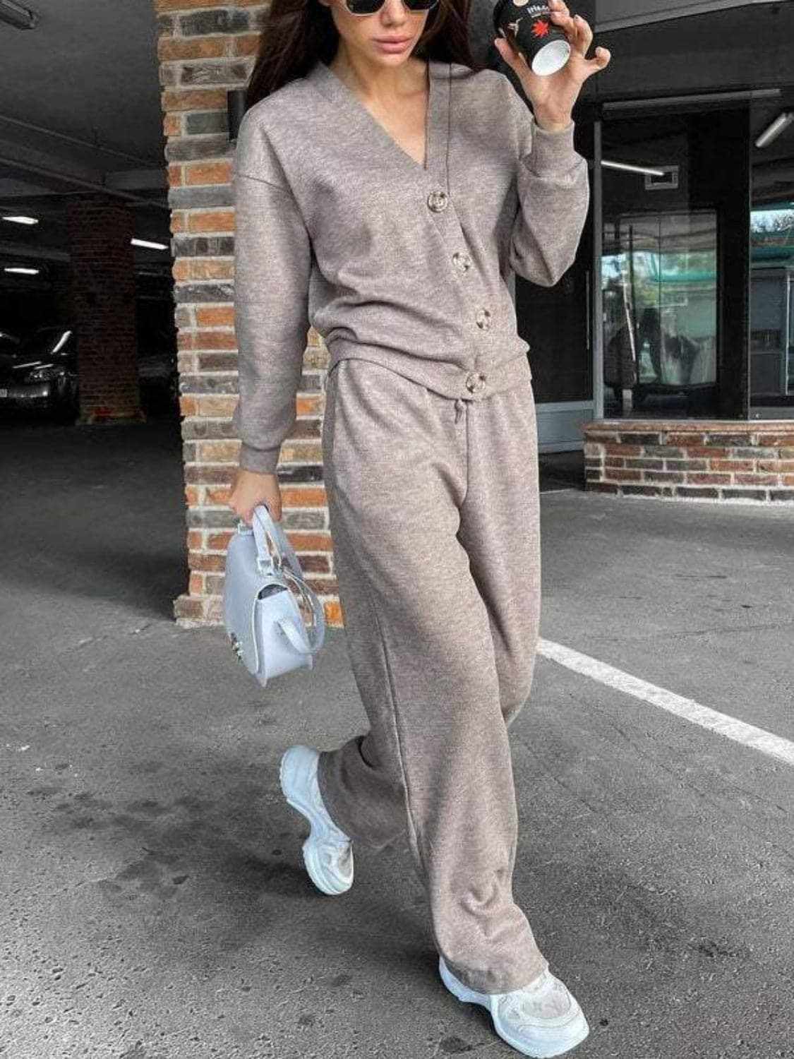 Trendsi Chic button-up shirt & pants set