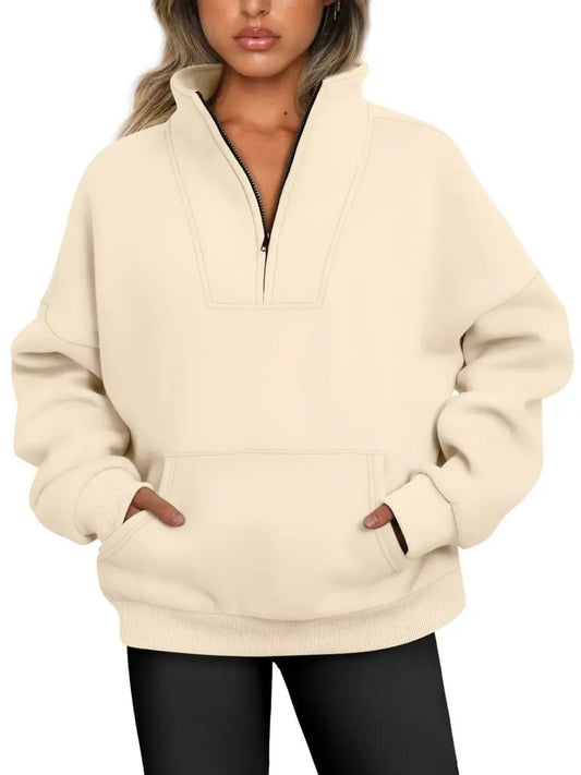 Oversized Half Zip Sweatshirt Cozy by Love Salve