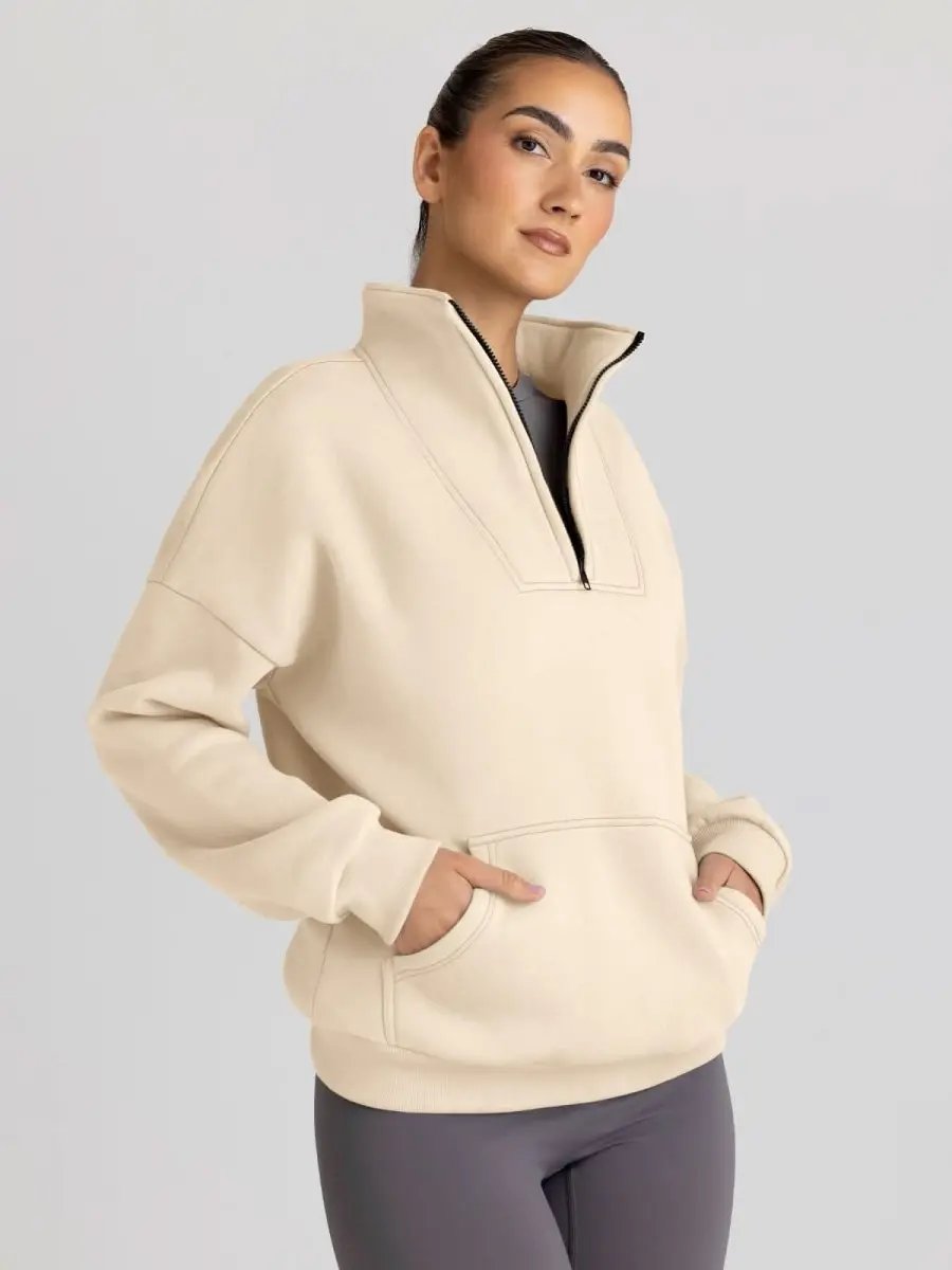 Oversized Half Zip Sweatshirt Cozy by Love Salve