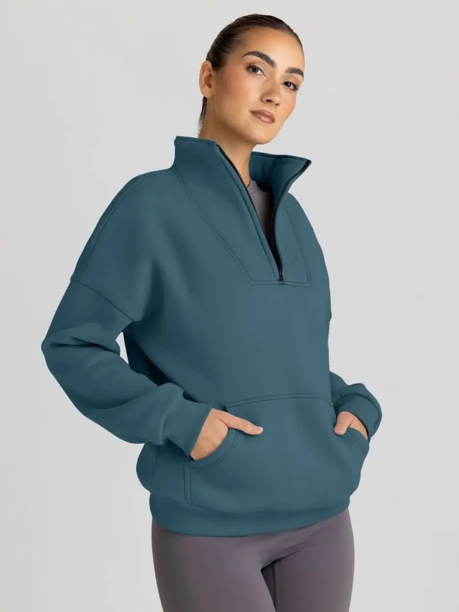 Oversized Half Zip Sweatshirt Cozy by Love Salve