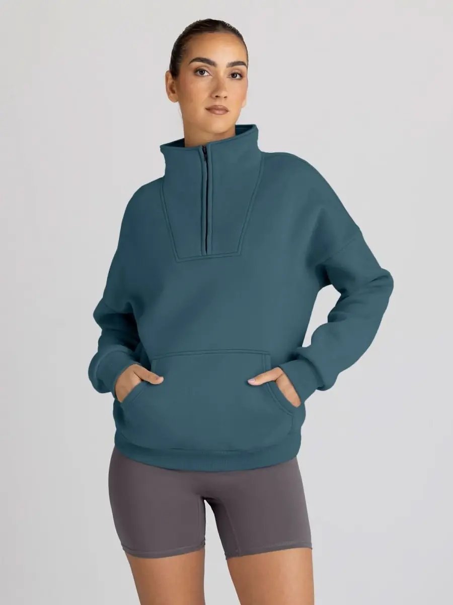 Oversized Half Zip Sweatshirt Cozy by Love Salve