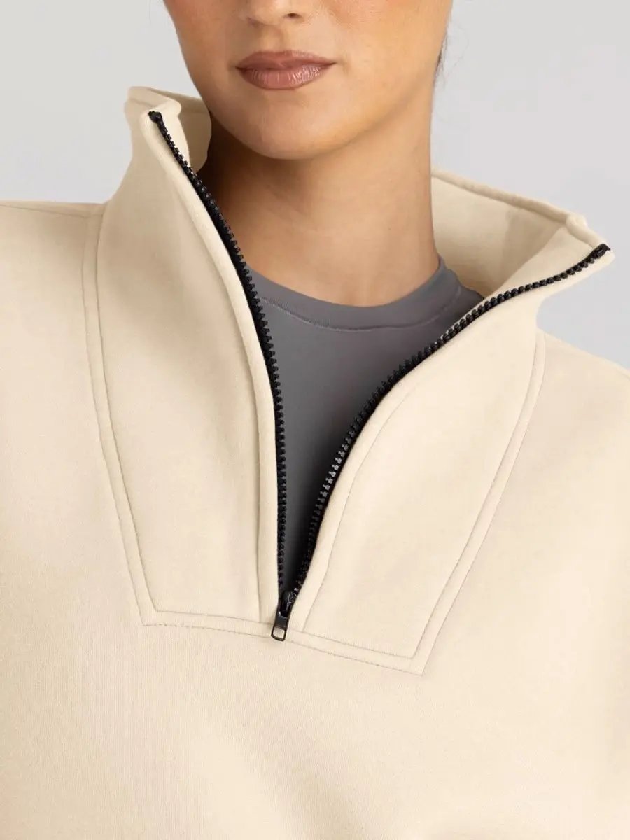 Oversized Half Zip Sweatshirt Cozy by Love Salve