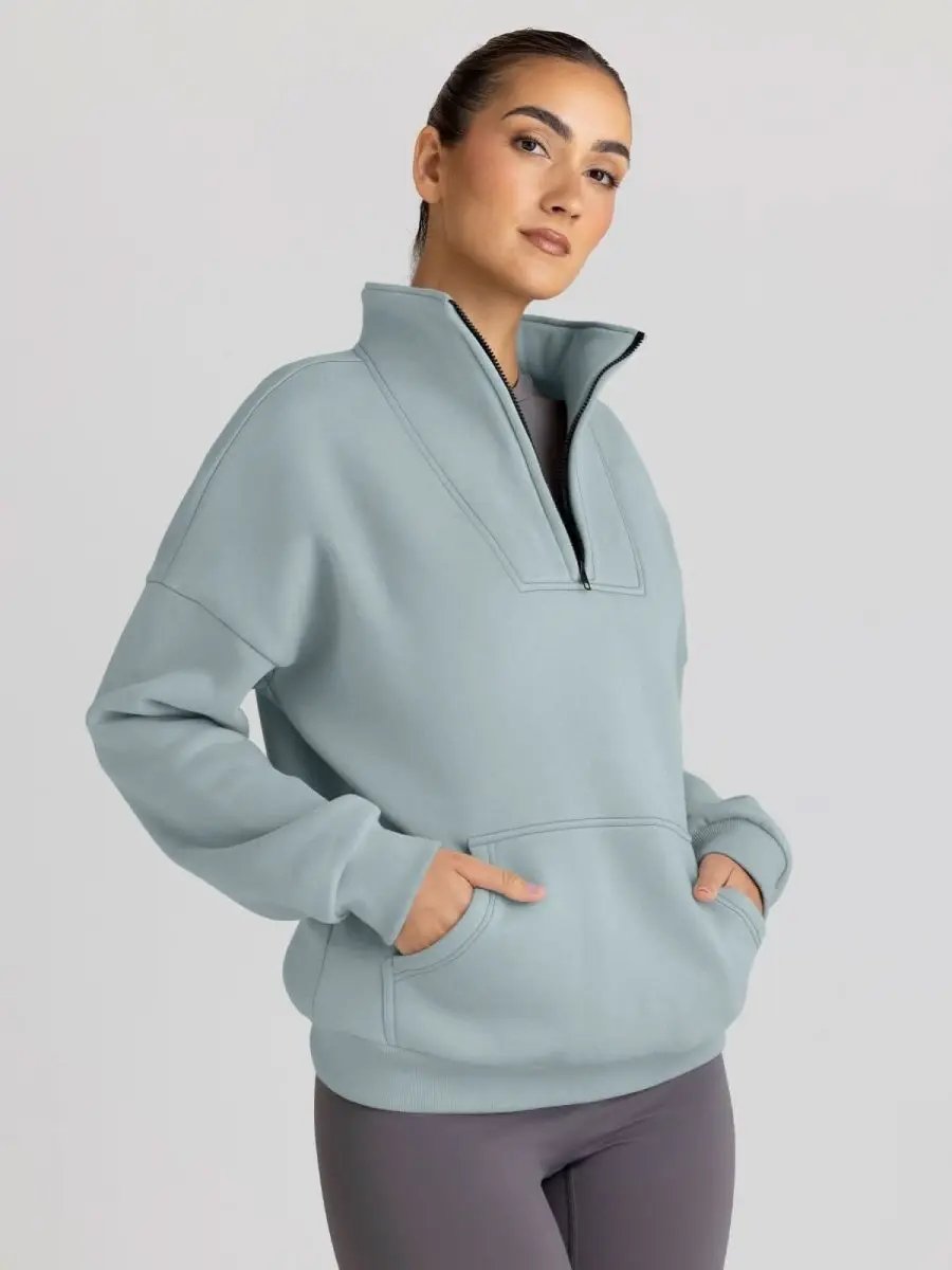 Oversized Half Zip Sweatshirt Cozy by Love Salve