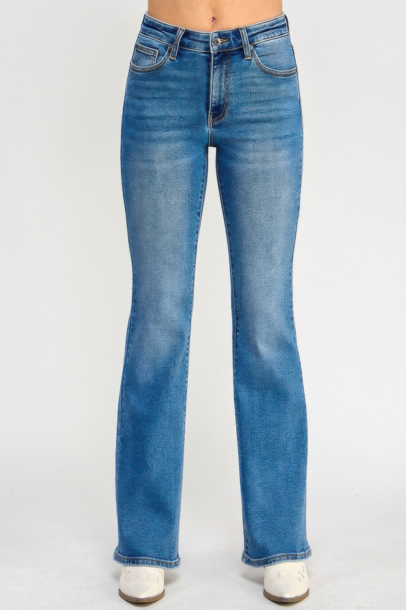 Tummy Control Mid Rise Skinny Bootcut