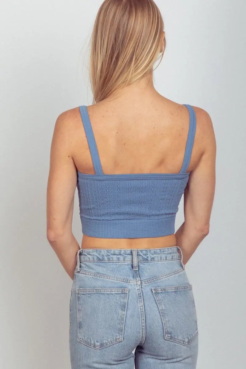 Sweaters Trendsi Cable Knit Cami Women's Cropped Seamless Top Stylish Comfort