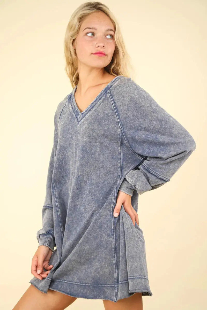 Dresses Trendsi Mineral Washed Dress Women's Casual A-Line Mini Dress Comfy Fit