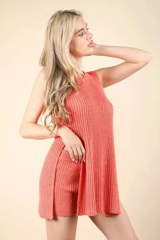 Women's Loungewear Set - Soft & Comfy Slit Sweater - Two Piece