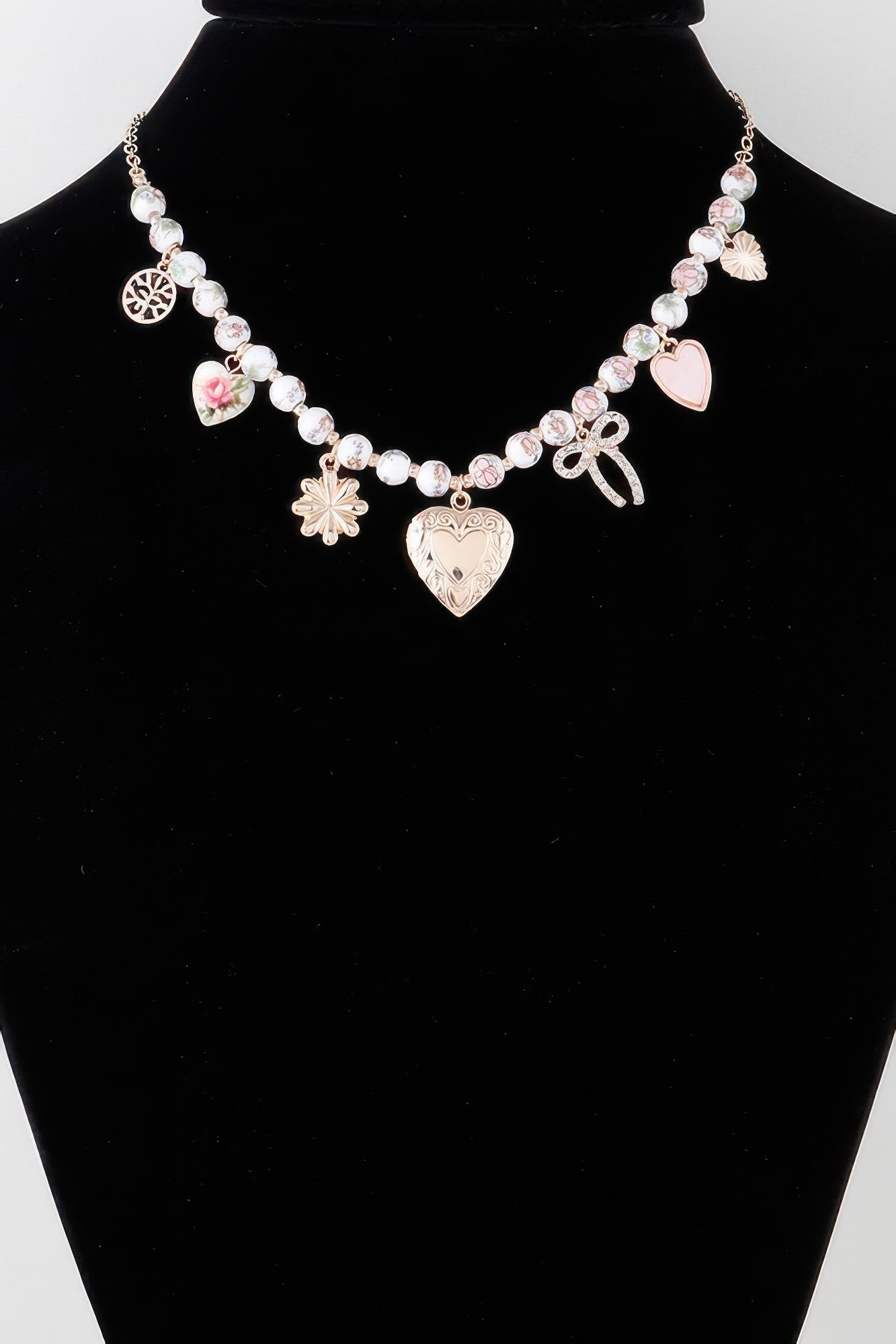 Vintage Heart Charms Necklace