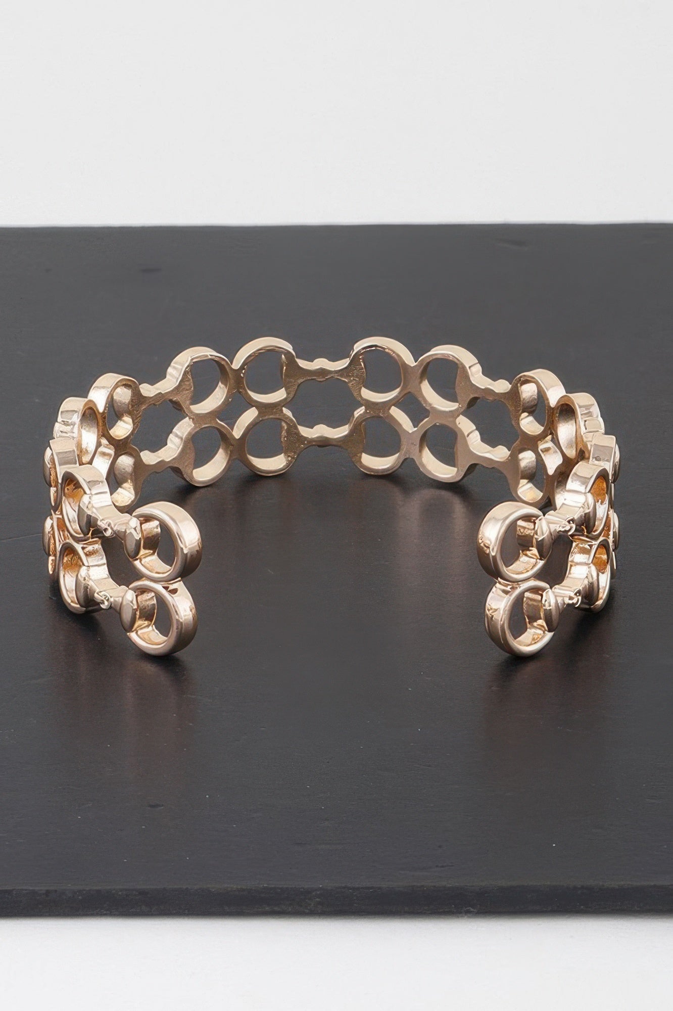 Welded Ring Chain Cuff Bracelet