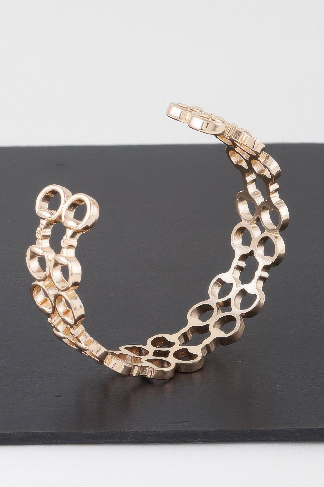 Welded Ring Chain Cuff Bracelet