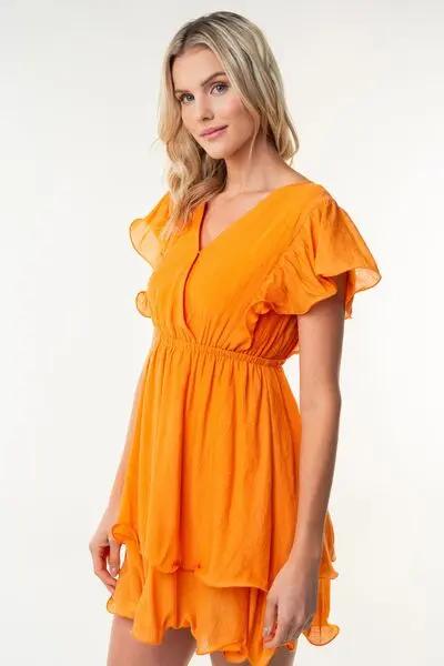 Dresses Trendsi White Birch Dress Women's Casual Short Sleeve Layered Woven Dress - USA Ship