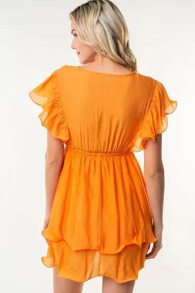 Dresses Trendsi White Birch Dress Women's Casual Short Sleeve Layered Woven Dress - USA Ship