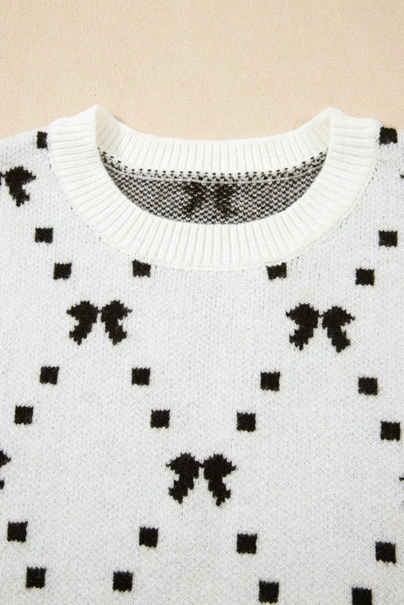 Love Salve White Bow Cropped Sweater Vest — Sleeveless Summer Top