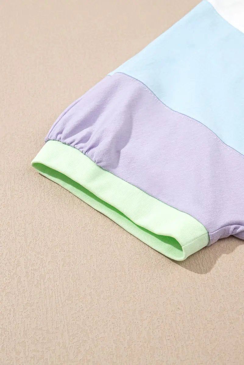 T-Shirts Love Salve Color Block Tee Women's Daily Oversized T-Shirt Casual Summer Top