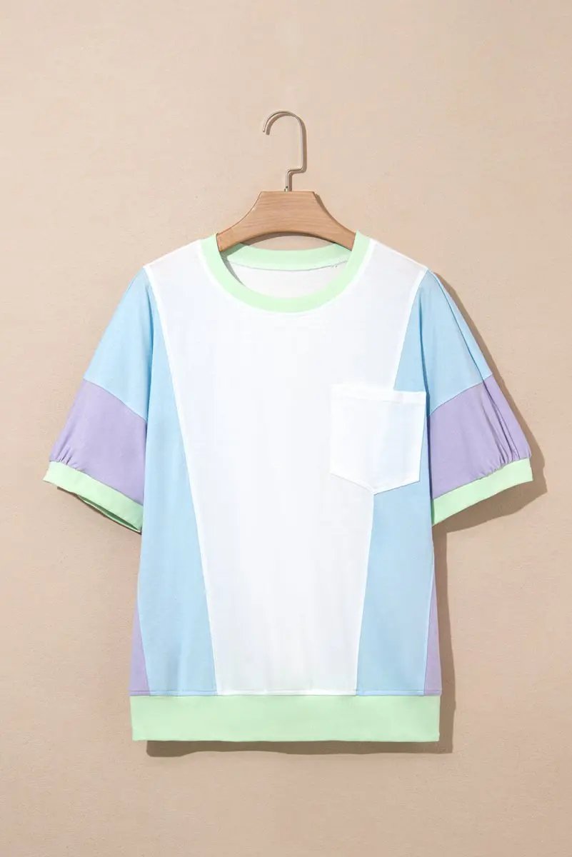 T-Shirts Love Salve Color Block Tee Women's Daily Oversized T-Shirt Casual Summer Top