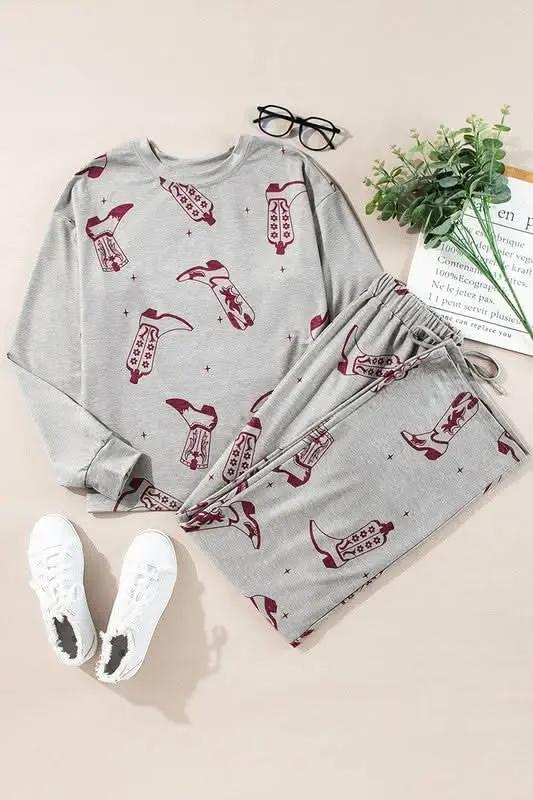 Pants YNIQUE Printed Lounge Set Women's Sleep/Home Comfy Long Sleeve Pajama Set