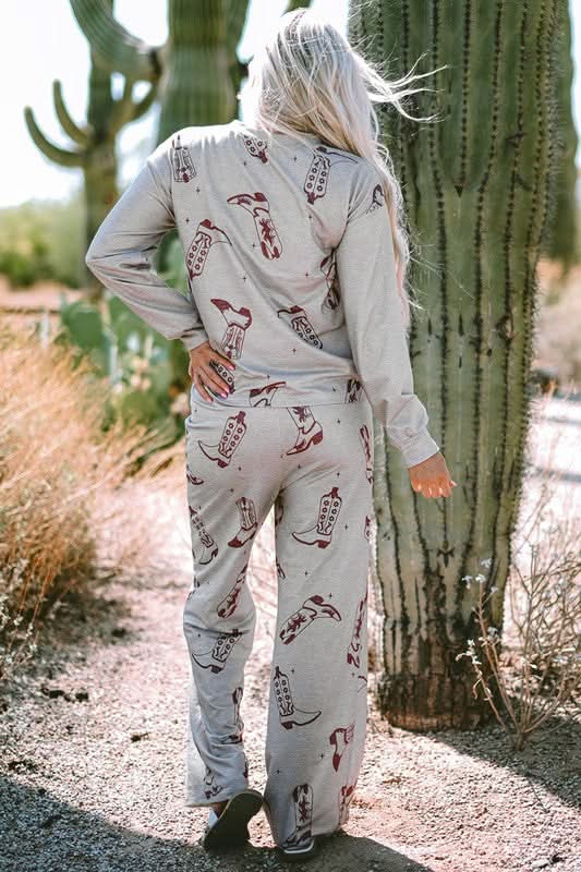 Pants YNIQUE Printed Lounge Set Women's Sleep/Home Comfy Long Sleeve Pajama Set