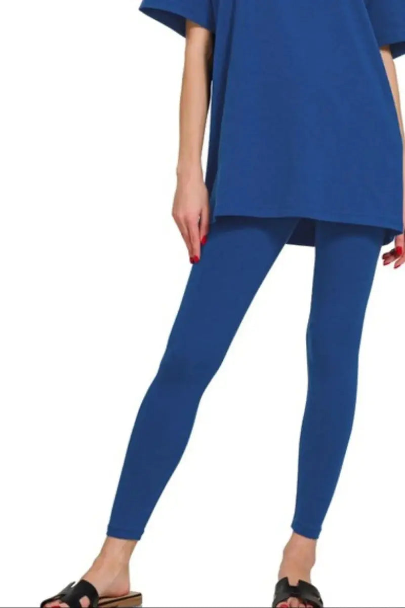 Women's Loungewear Set - Soft Cotton - Top & Legging Style