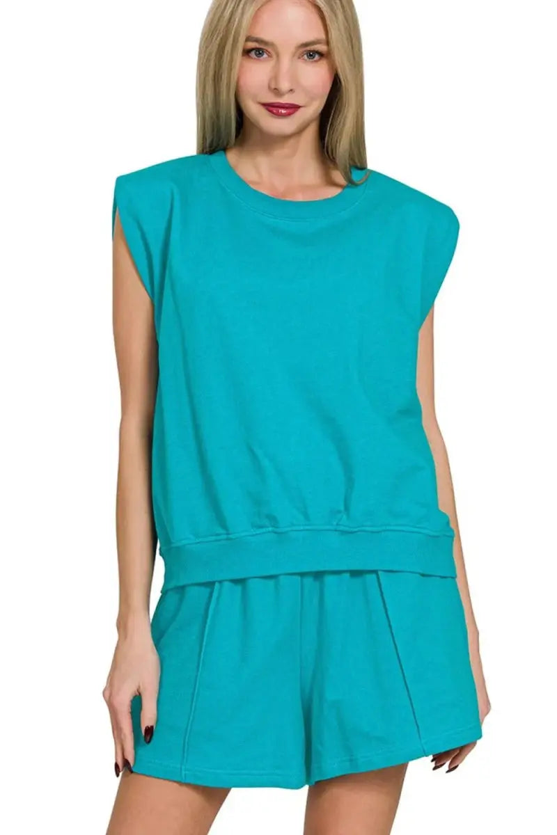 Women's Loungewear Set Loungewear Set - Soft Terry - Sleeveless