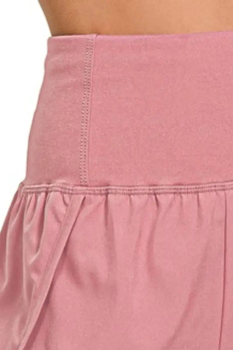 Trendsi High Waisted Running Shorts Women's Activewear Back Pocket USA Ship
