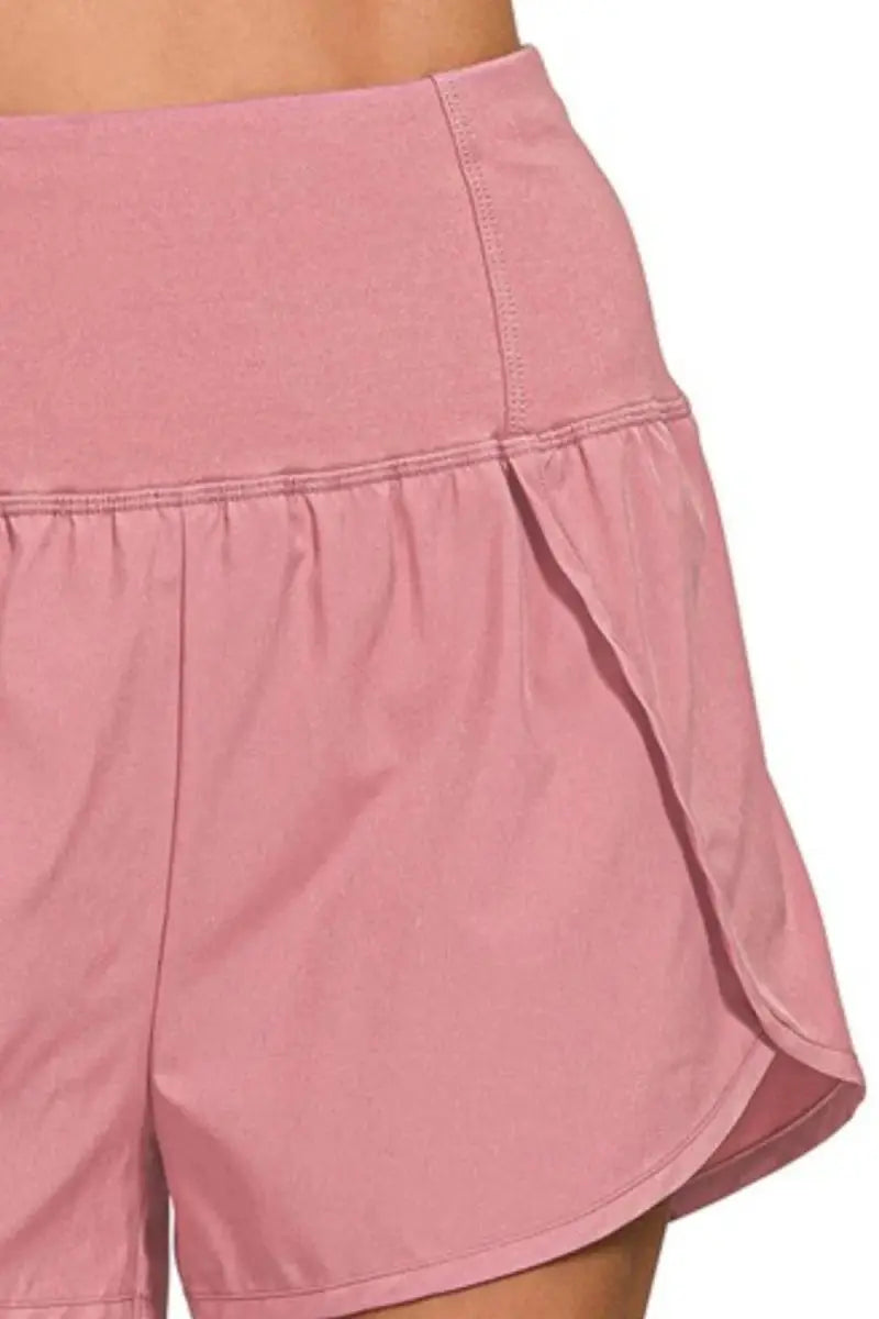 Trendsi High Waisted Running Shorts Women's Activewear Back Pocket USA Ship
