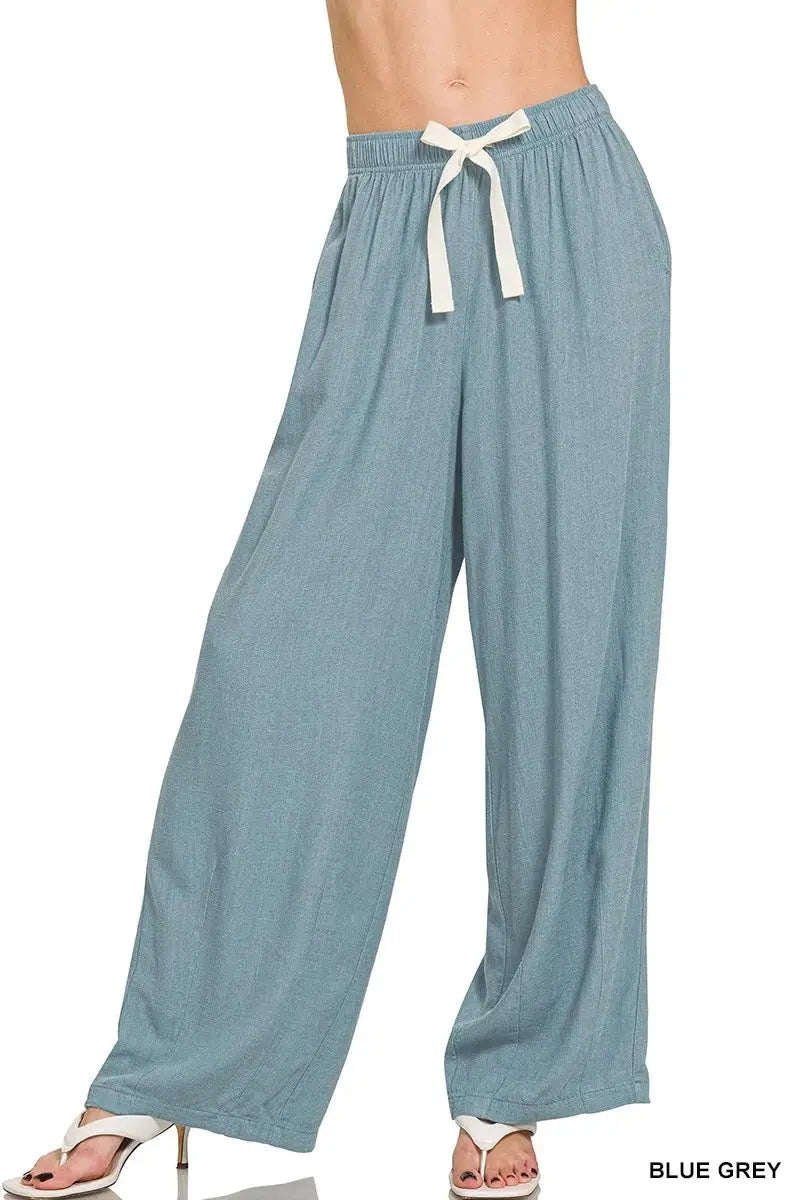 Women's Lounge Pants Women's Linen Drawstring Pants - Lightweight & Comfy - Casual Lounge