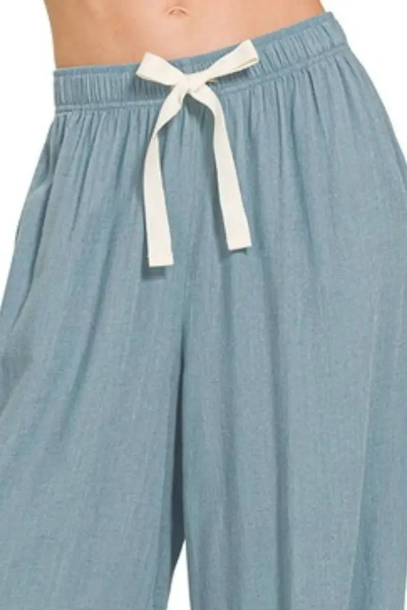 Women's Lounge Pants Women's Linen Drawstring Pants - Lightweight & Comfy - Casual Lounge